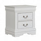 Queen Bedroom Set, White, Nickel Wood, 3 Piece Set with 2 Nightstands