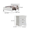 Queen Bedroom Set, White, Nickel Wood, 3 Piece Set with 2 Nightstands