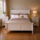 Queen Bedroom Set, White, Nickel Wood, 3 Piece Set with 2 Nightstands