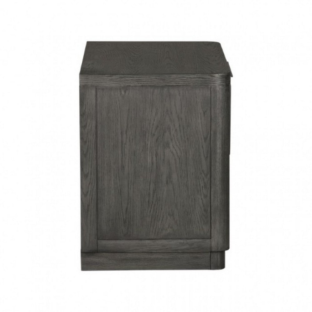 Queen Bedroom Set, Ash Gray, Chrome Wood, 3 Piece Set with 2 Nightstands