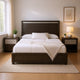 Queen Bedroom Set, Ash Gray, Chrome Wood, 3 Piece Set with 2 Nightstands