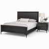 Queen Bedroom Set, Espresso Brown, Silver, Black Wood, 2 Piece Set with Nightstand