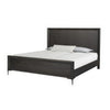 Queen Bedroom Set, Espresso Brown, Silver, Black Wood, 2 Piece Set with Nightstand