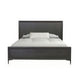 Queen Bedroom Set, Espresso Brown, Silver, Black Wood, 2 Piece Set with Nightstand