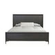 Queen Bedroom Set, Espresso Brown, Silver, Black Wood, 3 Piece Set with 2 Nightstands