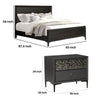 Queen Bedroom Set, Espresso Brown, Silver, Black Wood, 3 Piece Set with 2 Nightstands