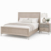 Queen Bedroom Set, Natural Oak Brown, Silver, Champagne Wood, 2 Piece Set with Nightstand
