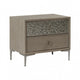 Queen Bedroom Set, Natural Oak Brown, Silver, Champagne Wood, 3 Piece Set with 2 Nightstands