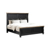 Queen Bedroom Set, Black, Oak Brown, Pewter Wood, 3 Piece Set with 2 Nightstands