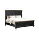 Queen Bedroom Set, Black, Oak Brown, Pewter Wood, 3 Piece Set with 2 Nightstands
