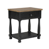 Queen Bedroom Set, Black, Oak Brown, Pewter Wood, 3 Piece Set with 2 Nightstands