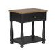 Queen Bedroom Set, Black, Oak Brown, Pewter Wood, 3 Piece Set with 2 Nightstands