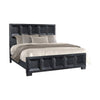 Queen Bedroom Set, Weathered Black Wood, 3 Piece Set with 2 Nightstands