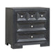 Queen Bedroom Set, Weathered Black Wood, 3 Piece Set with 2 Nightstands