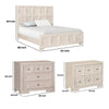 Queen Bedroom Set, Beige, Bronze Wood, 3 Piece Set with 2 Nightstands
