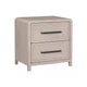 Queen Bedroom Set, Natural Oak Beige Brown Wood, 2 Piece Set with Nightstand