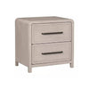 Queen Bedroom Set, Natural Oak Beige Brown Wood, 3 Piece Set with 2 Nightstands