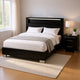 Queen Bedroom Set, Black, Chrome Wood, 2 Piece Set with Nightstand