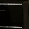 Queen Bedroom Set, Black, Chrome Wood, 3 Piece Set with 2 Nightstands