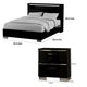 Queen Bedroom Set, Black, Chrome Wood, 3 Piece Set with 2 Nightstands