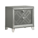 Queen Bedroom Set, Gray, Silver Wood, 3 Piece Set with 2 Nightstands