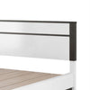 Queen Bedroom Set, White, Metallic Gray Wood, 2 Piece Set with Nightstand