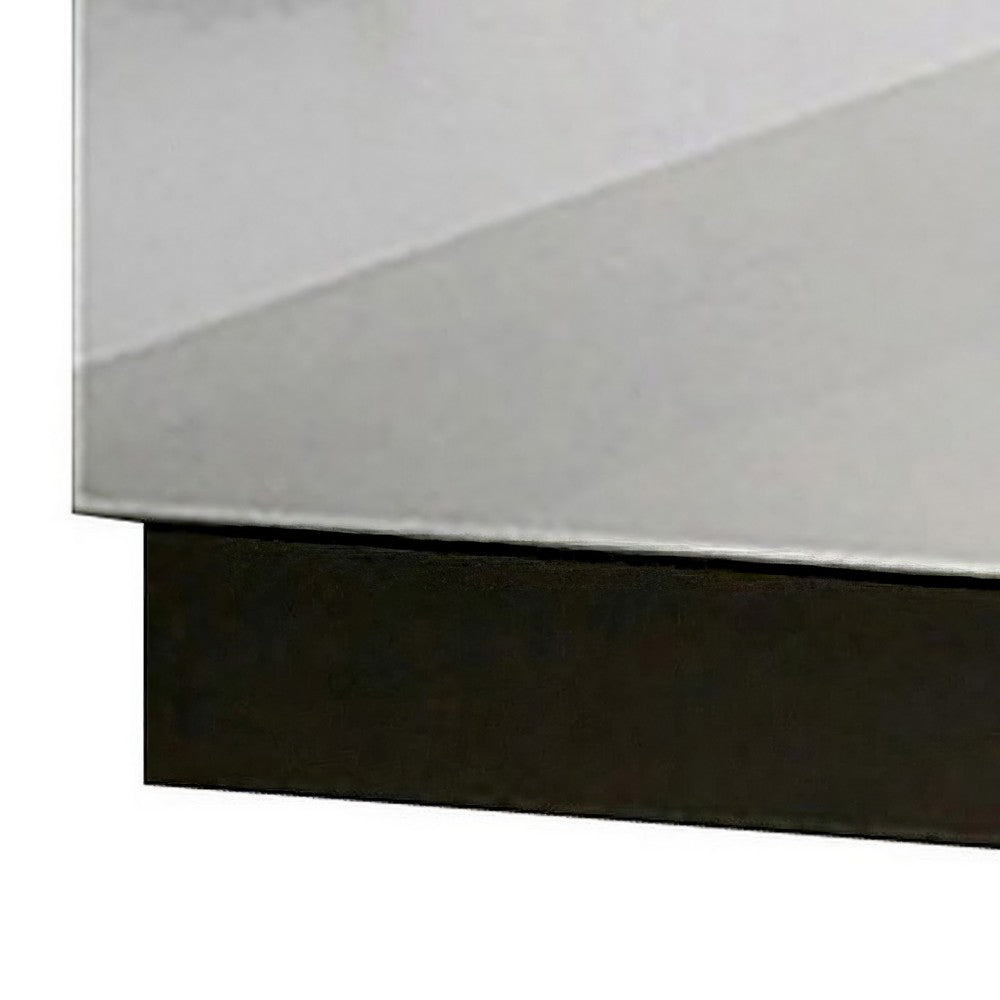 Queen Bedroom Set, White, Metallic Gray Wood, 2 Piece Set with Nightstand