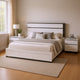 Queen Bedroom Set, White, Metallic Gray Wood, 3 Piece Set with 2 Nightstands