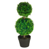 Lesli Double Ball Boxwoodl Topiary Trees | Set of 2 | Green 24"