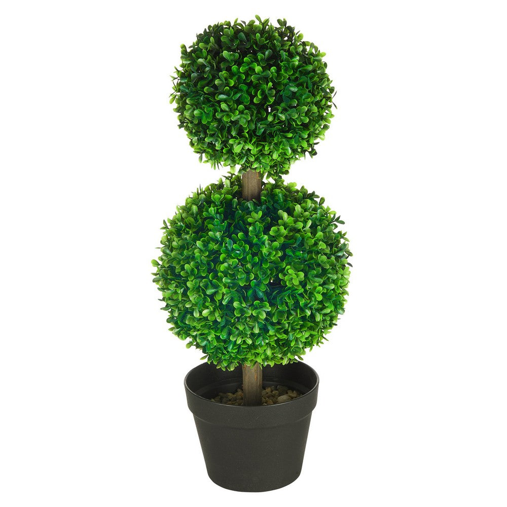 Lesli Double Ball Boxwoodl Topiary Trees | Set of 2 | Green 24"
