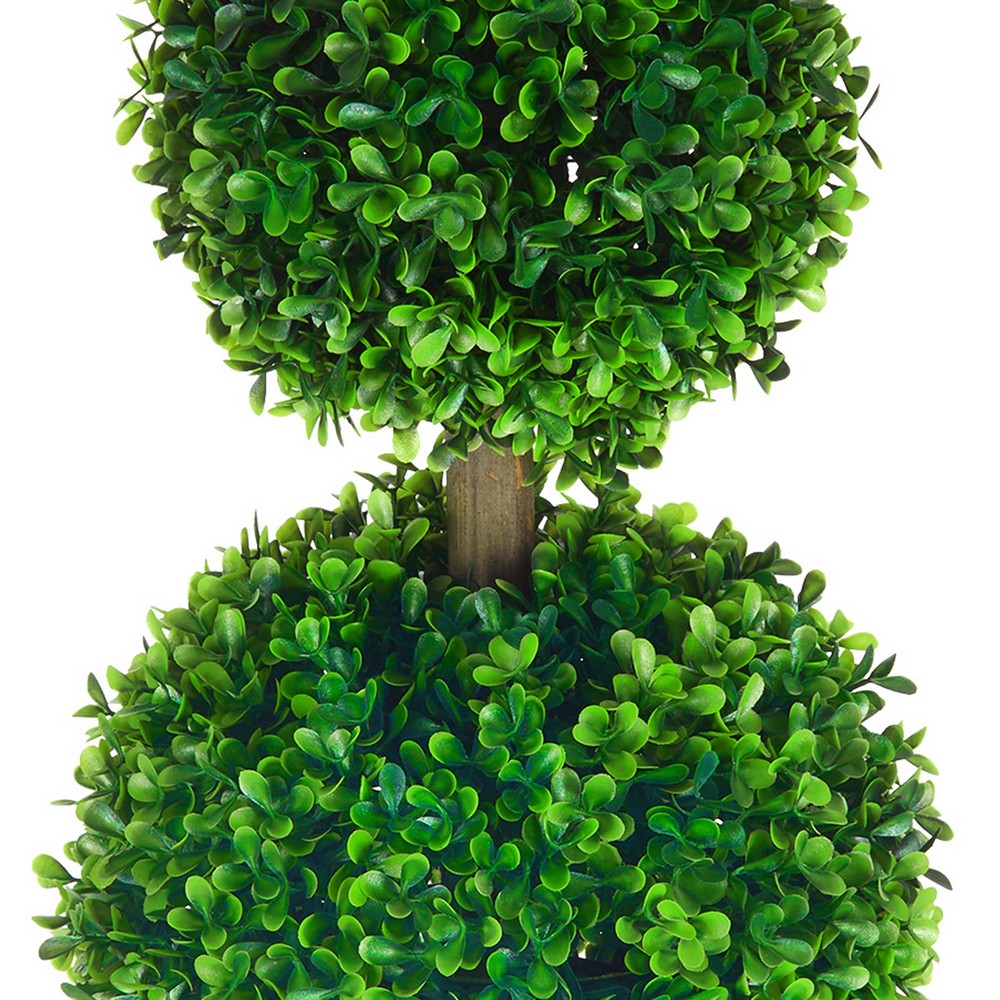 Lesli Double Ball Boxwoodl Topiary Trees | Set of 2 | Green 24"