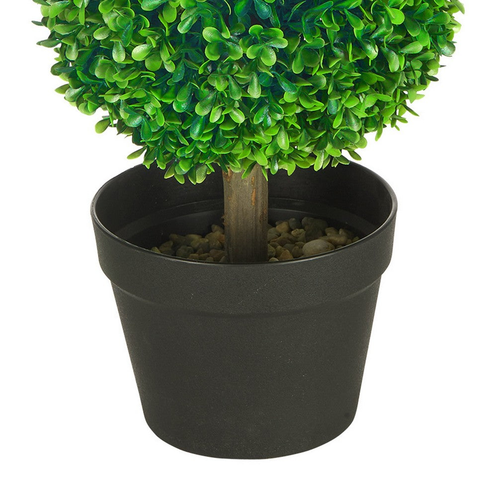Lesli Double Ball Boxwoodl Topiary Trees | Set of 2 | Green 24"