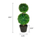 Lesli Double Ball Boxwoodl Topiary Trees | Set of 2 | Green 24"