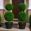 Lesli Double Ball Boxwoodl Topiary Trees | Set of 2 | Green 24"