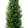 Tahya Cedar Topiary Tree | Set of 2 | Iron Frame | Green Poly Silk 60"