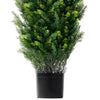 Tahya Cedar Topiary Tree | Set of 2 | Iron Frame | Green Poly Silk 60"