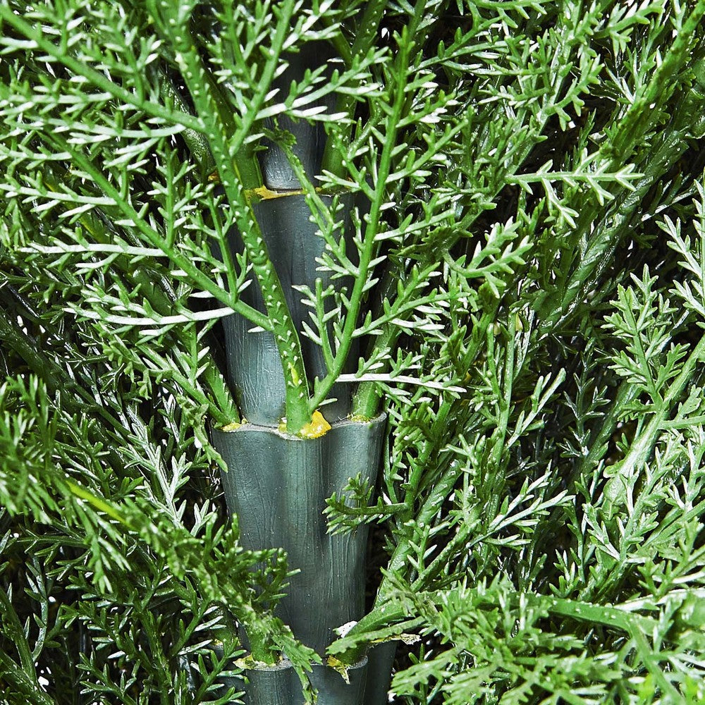 Tahya Cedar Topiary Tree | Set of 2 | Iron Frame | Green Poly Silk 60"