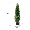 Tahya Cedar Topiary Tree | Set of 2 | Iron Frame | Green Poly Silk 60"