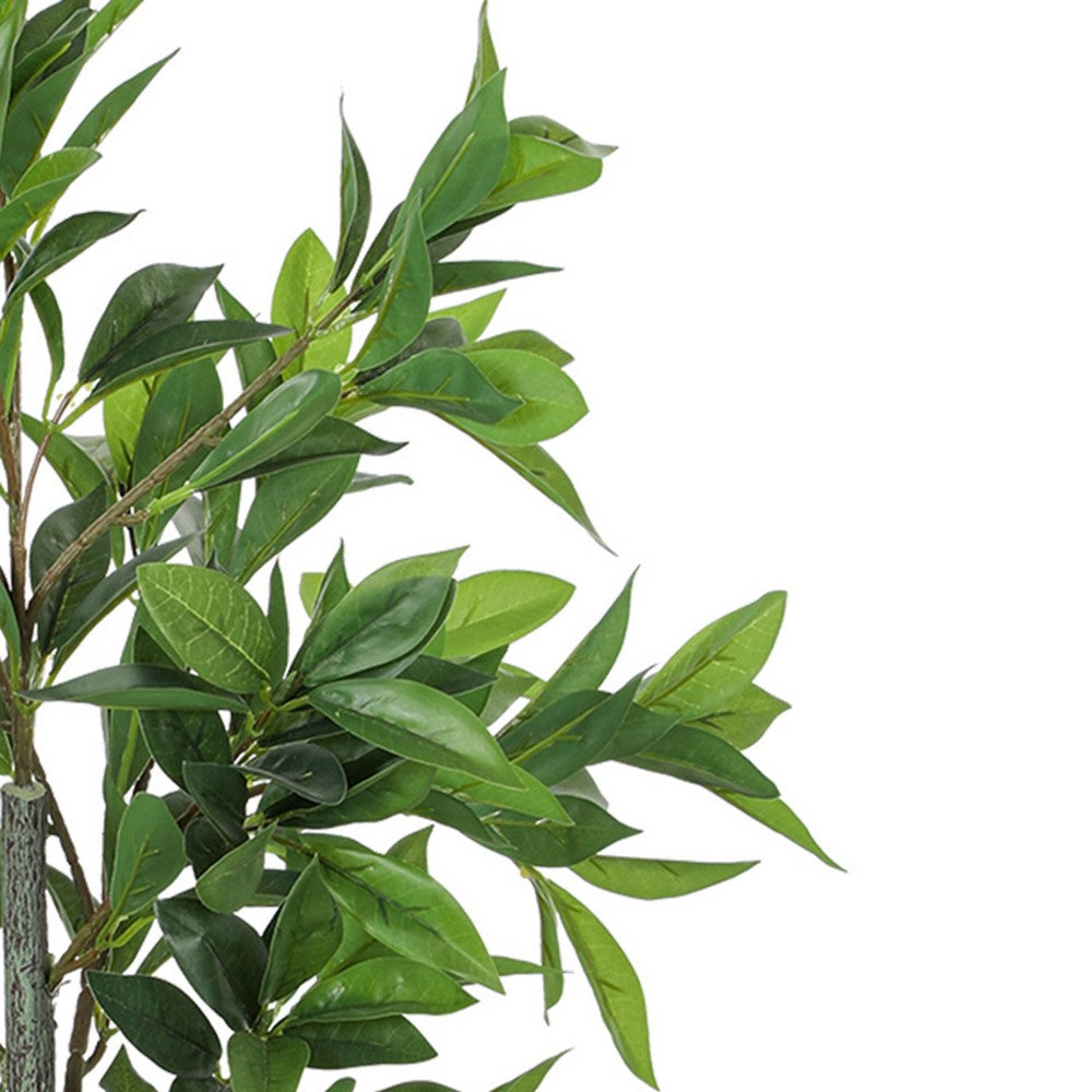Tommy Lifelike Laurel Artificial Tree w Cement-Filled Pot | Green 35"