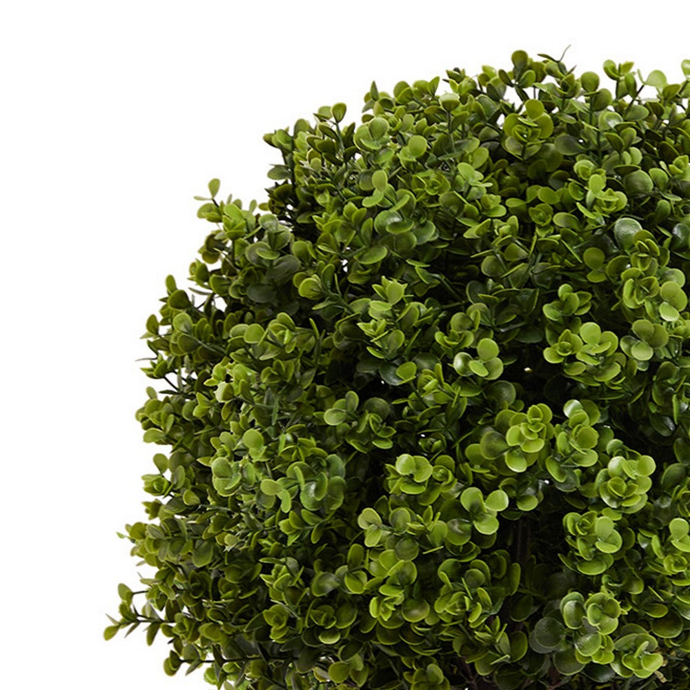 Yana Boxwood Topiary Tree with Pot | Set of 2 | Green Poly Silk 22"