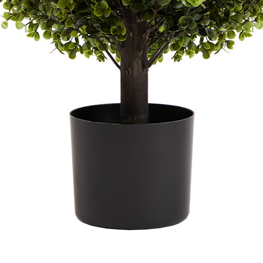 Yana Boxwood Topiary Tree with Pot | Set of 2 | Green Poly Silk 22"