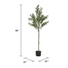 Arya Modern Faux Olive Tree | Realistic Leaves | Green Poly Silk 66"