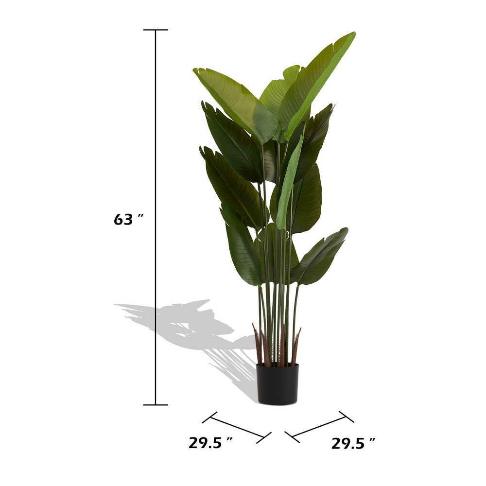 James Artificial Bird of Paradise Palm Tree | Set of 2 | Green 63"