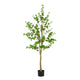 Dyna Artificial Enkianthus Tree with Pot | Green Poly Silk 76"