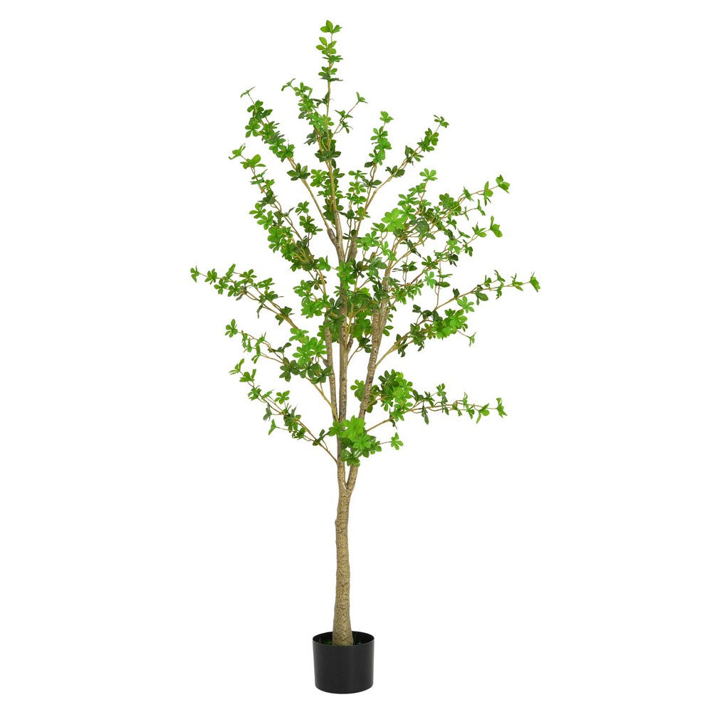 Dyna Artificial Enkianthus Tree with Pot | Green Poly Silk 76"