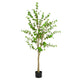 Dyna Artificial Enkianthus Tree with Pot | Green Poly Silk 76"