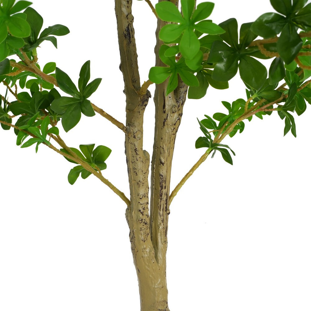 Dyna Artificial Enkianthus Tree with Pot | Green Poly Silk 76"