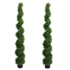 Syna Spiral Cedar Tree | Set of 2 | Two-Tone Green Poly Silk 71"