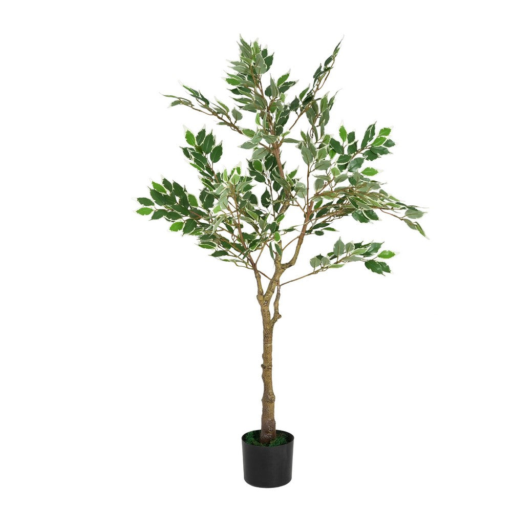 Serena Artificial Ficus Tree with Pot | Green Poly Silk 51"