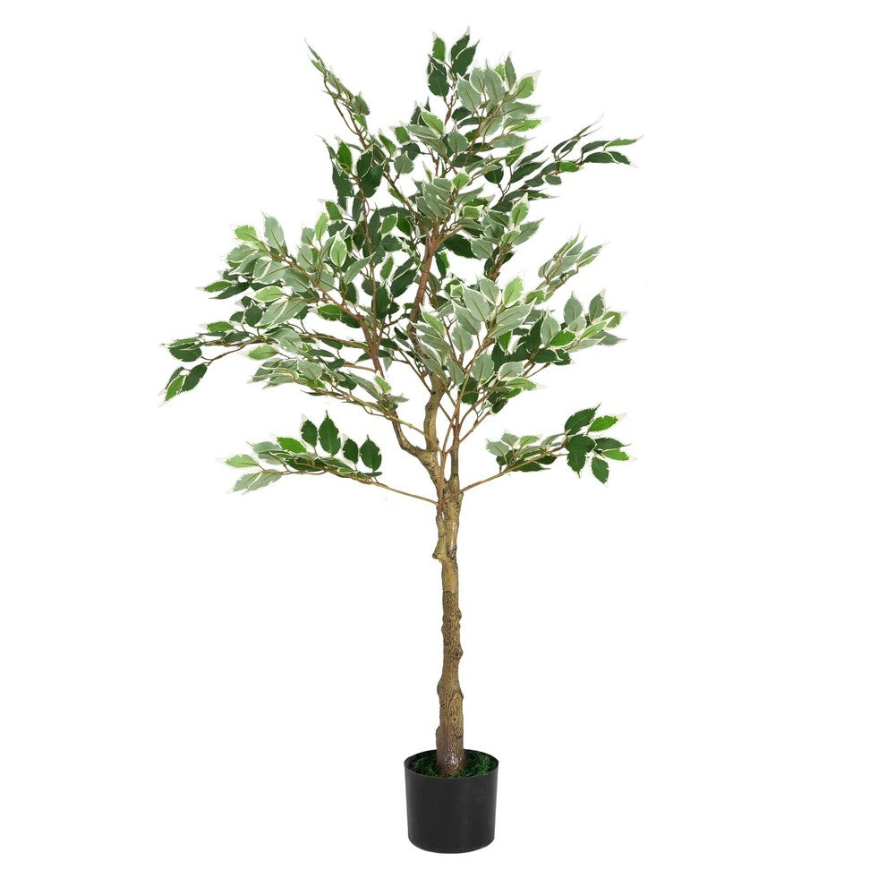 Serena Artificial Ficus Tree with Pot | Green Poly Silk 51"